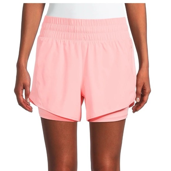 Avia Women's Running Shorts with Bike Liner, Mystic Coral - Picture 5 of 5